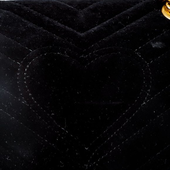 SOLD Gucci Mini Black Velvet GG Marmont Shoulder Bag - Picture 9 of 12